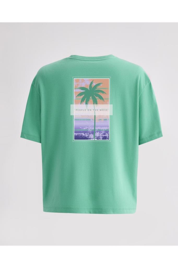 Kappa Logo Palm Beach W T-shirt Kadın Yeşil Tshirt 371E6TW