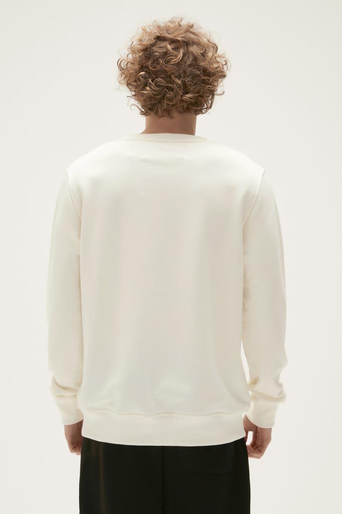 Logo Crewneck Marshmalllow Bad Bear Beyaz Erkek Sweatshirt