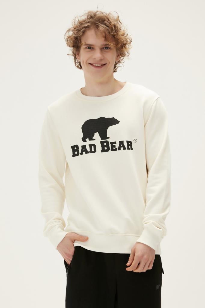 Logo Crewneck Marshmalllow Bad Bear Beyaz Erkek Sweatshirt