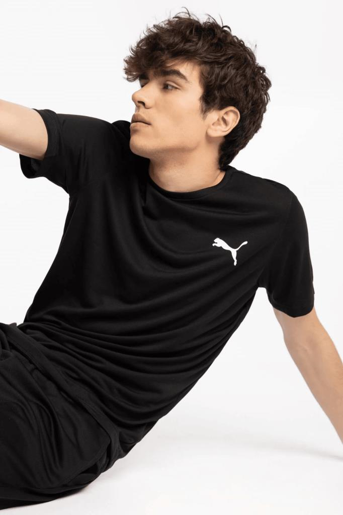 Puma Active Small Logo Tee T-shirt Erkek Siyah Tshirt 586725 01