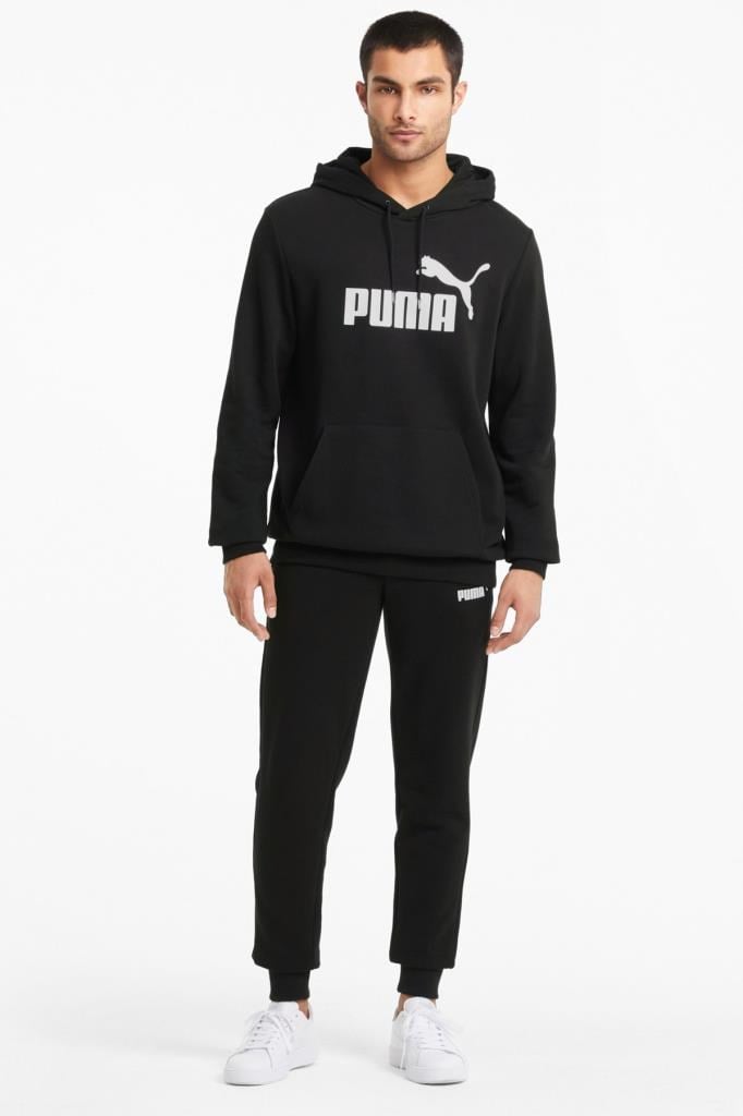 Puma Essential Big Logo Hoodie Erkek Siyah Sweatshirt 586688 01