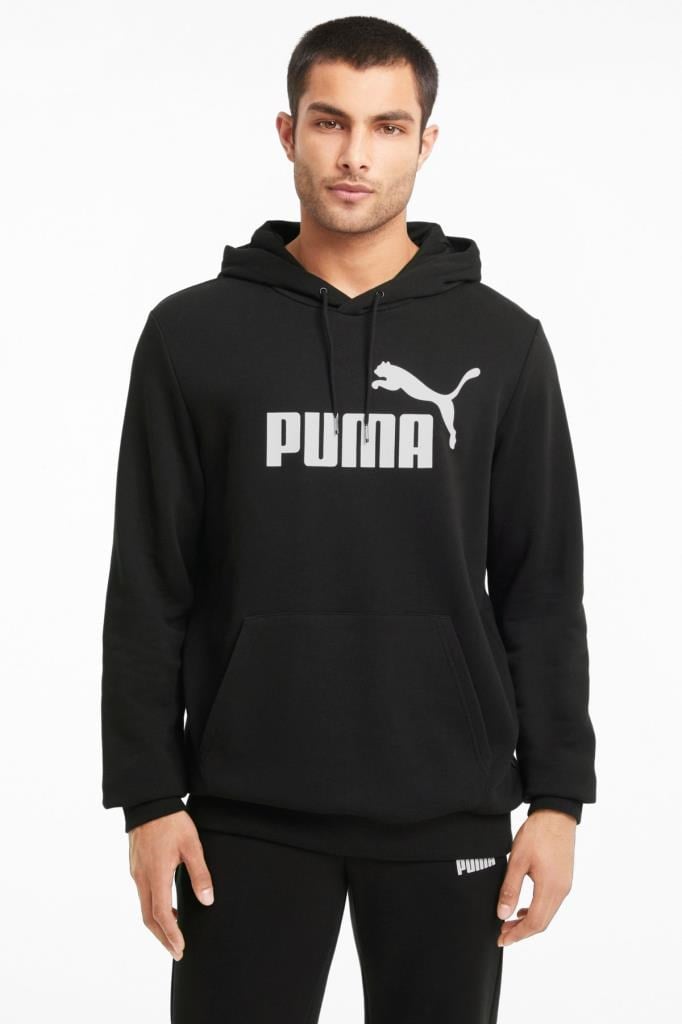 Puma Essential Big Logo Hoodie Erkek Siyah Sweatshirt 586688 01