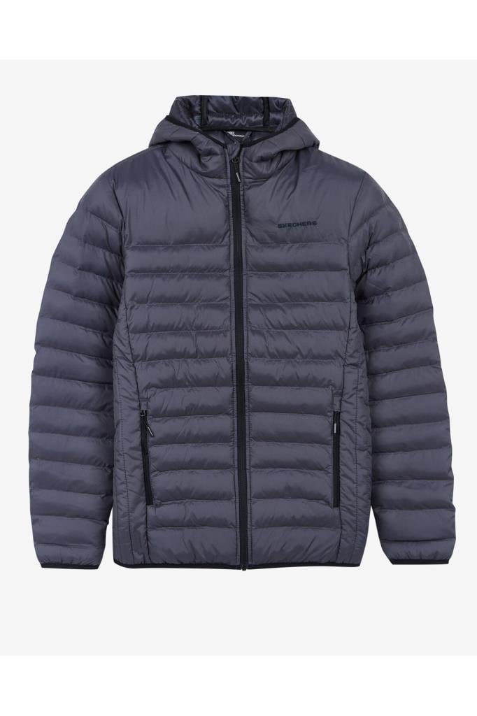 Skechers Erkek Mont M Essential Hooded Jacket Erkek Gri Mont S202063-040
