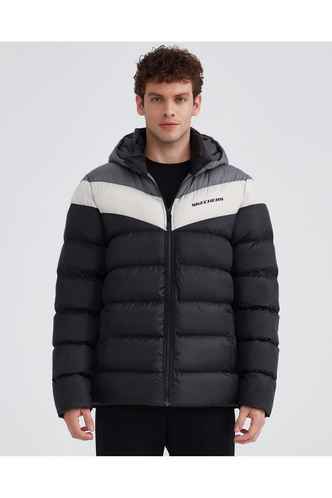 Skechers Erkek Mont M Outerwear Colorblock Padded Jacket Erkek Siyah Mont S222069-001