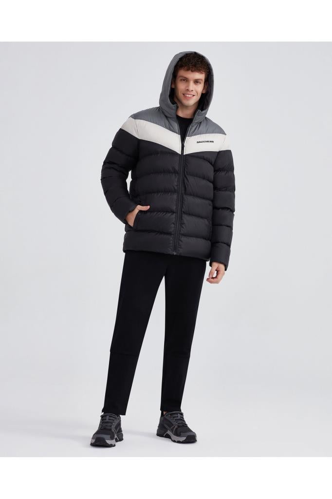 Skechers Erkek Mont M Outerwear Colorblock Padded Jacket Erkek Siyah Mont S222069-001