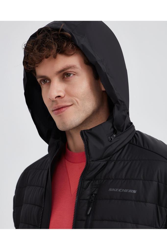 Skechers Erkek Mont M Panel Turtle Neck Jacket Erkek Siyah Mont S212030-001