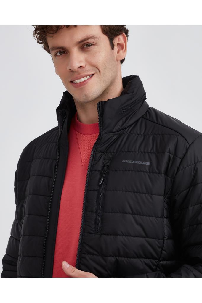 Skechers Erkek Mont M Panel Turtle Neck Jacket Erkek Siyah Mont S212030-001
