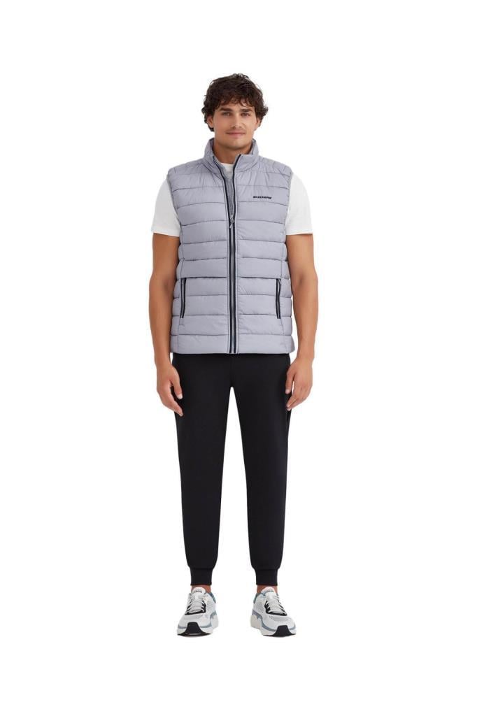 Skechers Erkek Yelek M Outerwear Padded Vest Gri Erkek Yelek S231241-035