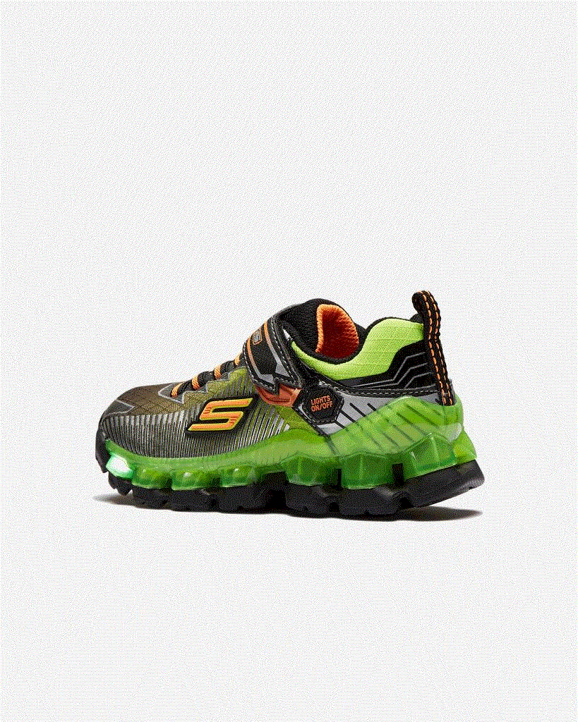 Skechers Flashpod- Scoria Erkek Çocuk Yeşil Işıklı Spor Ayakkabı 90293L BKLM