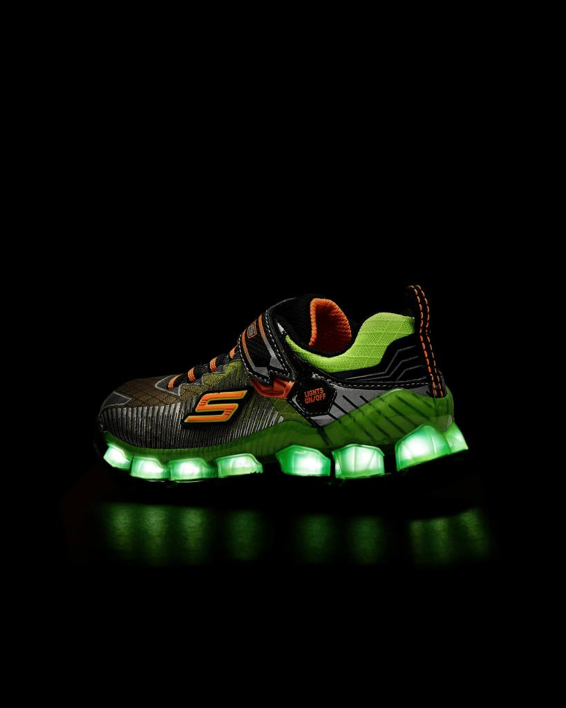 Skechers Flashpod- Scoria Erkek Çocuk Yeşil Işıklı Spor Ayakkabı 90293L BKLM