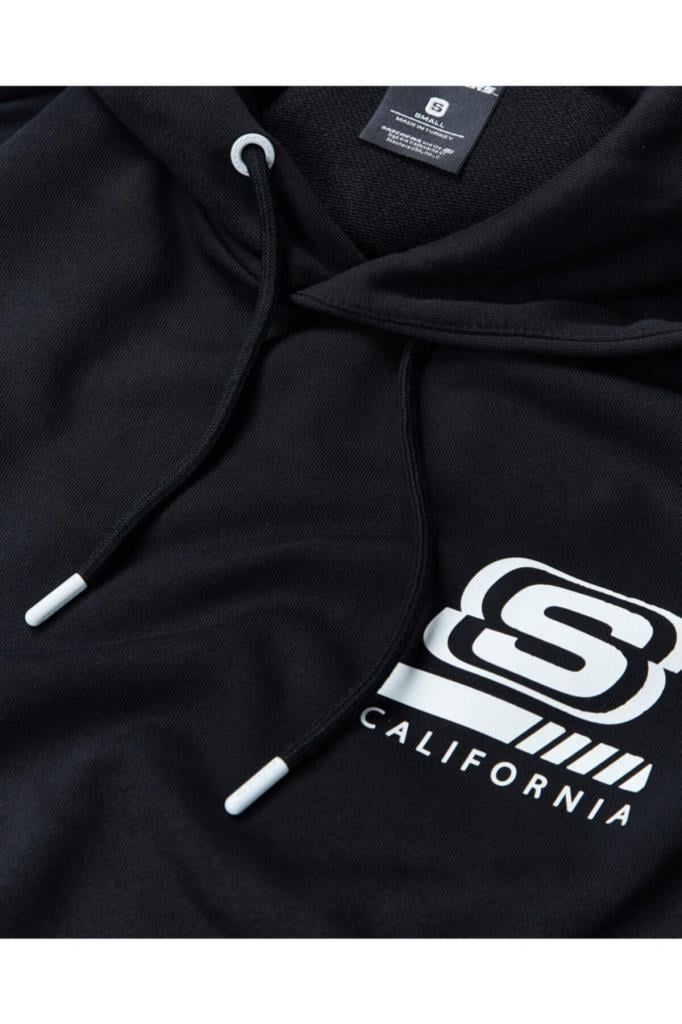 Skechers M Chest Logo Hoodie Erkek Siyah Sweatshirt S212937 001