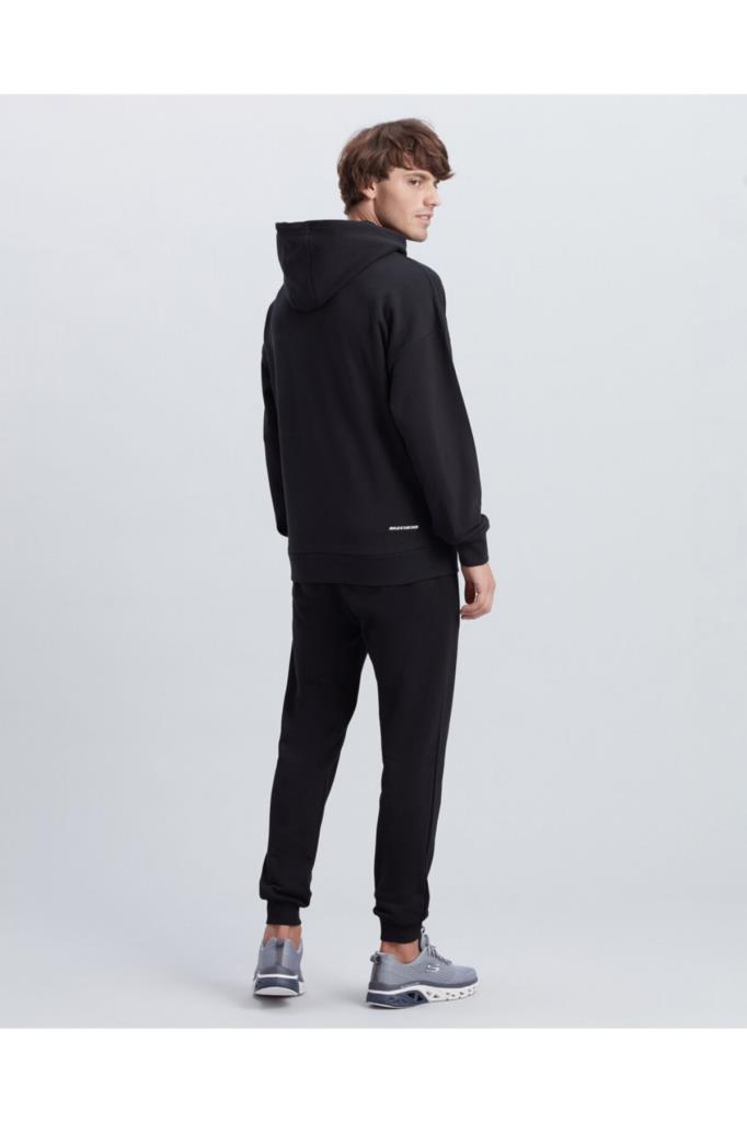 Skechers M Chest Logo Hoodie Erkek Siyah Sweatshirt S212937 001