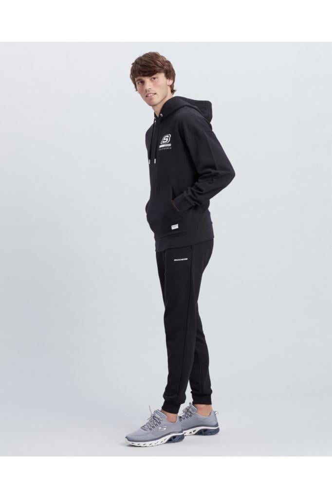 Skechers M Chest Logo Hoodie Erkek Siyah Sweatshirt S212937 001