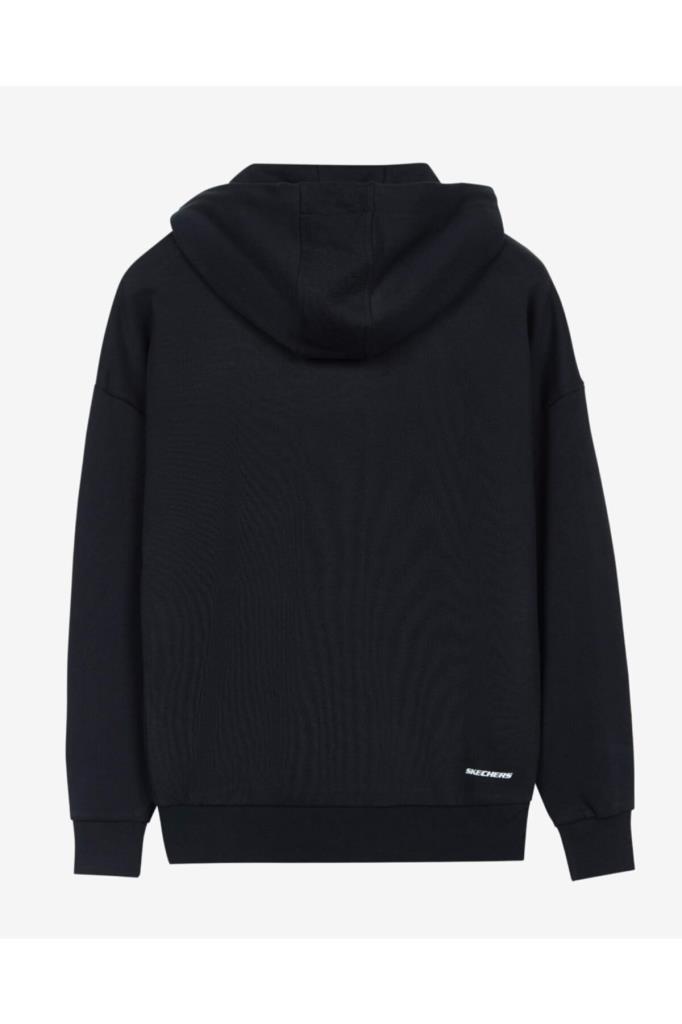 Skechers M Chest Logo Hoodie Erkek Siyah Sweatshirt S212937 001