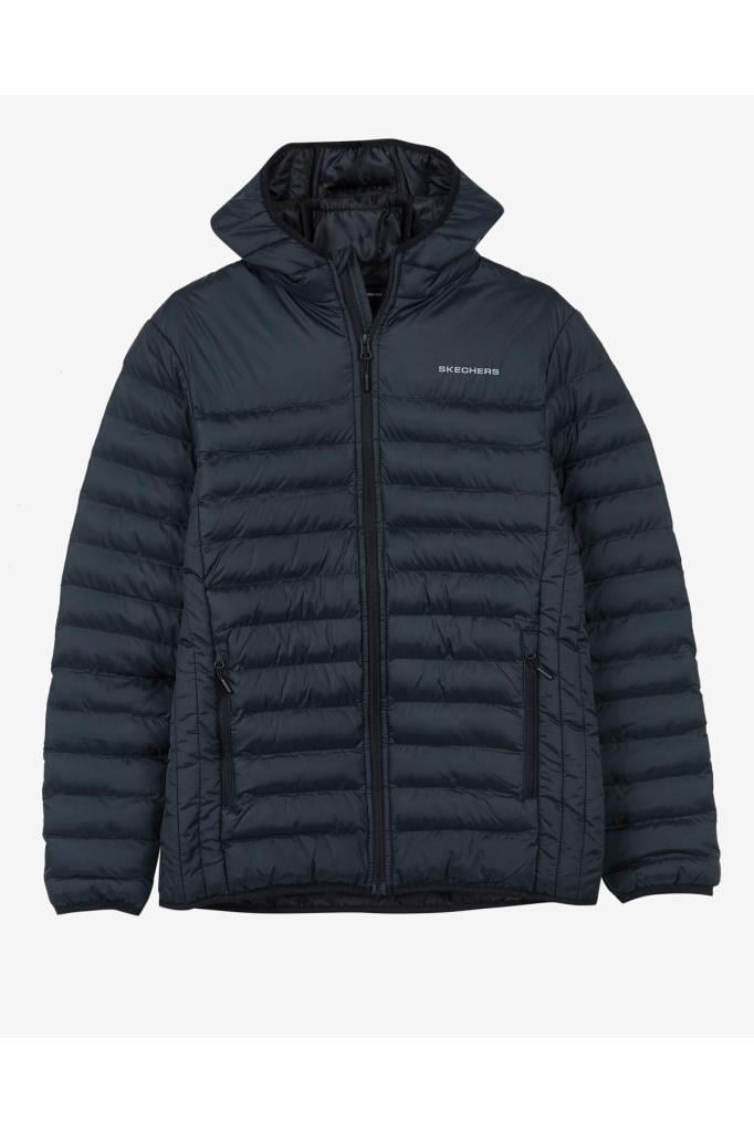 Skechers M Essential Hooded Jacket Erkek Siyah Mont S202063 001