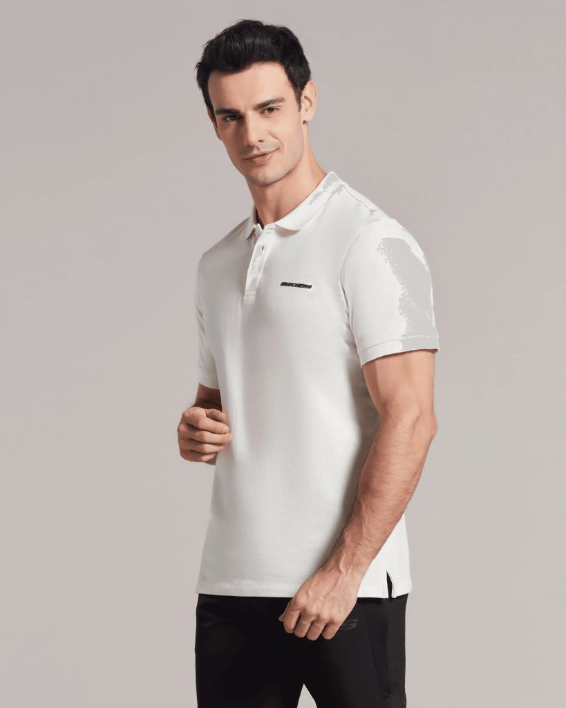 Skechers Polo M Short Sleeve Polo Erkek Beyaz Polo Yaka Tshirt S211800 102