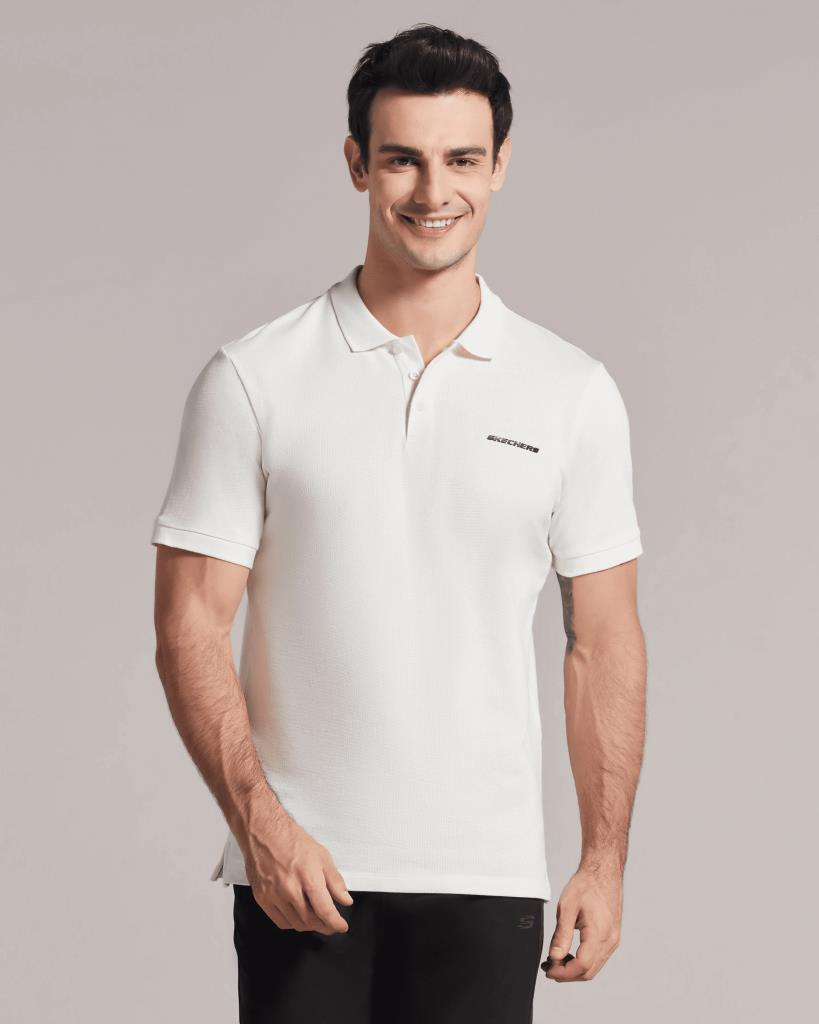 Skechers Polo M Short Sleeve Polo Erkek Beyaz Polo Yaka Tshirt S211800 102