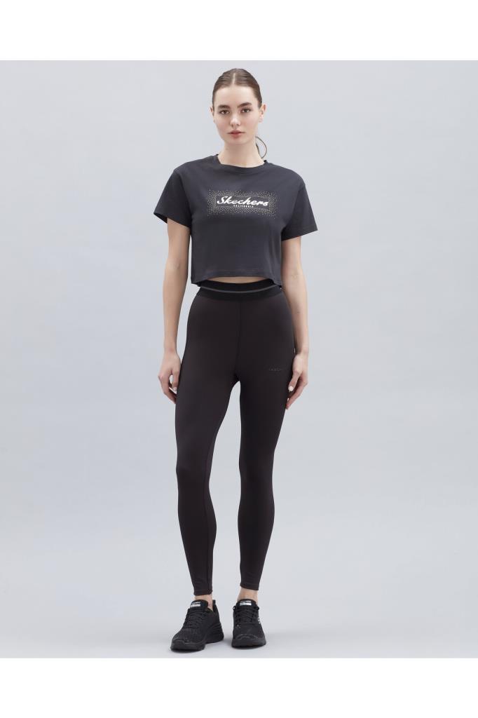 Skechers W Belt Detail Legging Kadın Siyah Tayt S212197 001