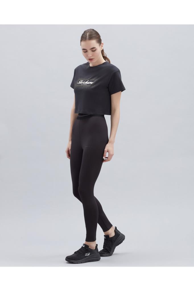 Skechers W Belt Detail Legging Kadın Siyah Tayt S212197 001