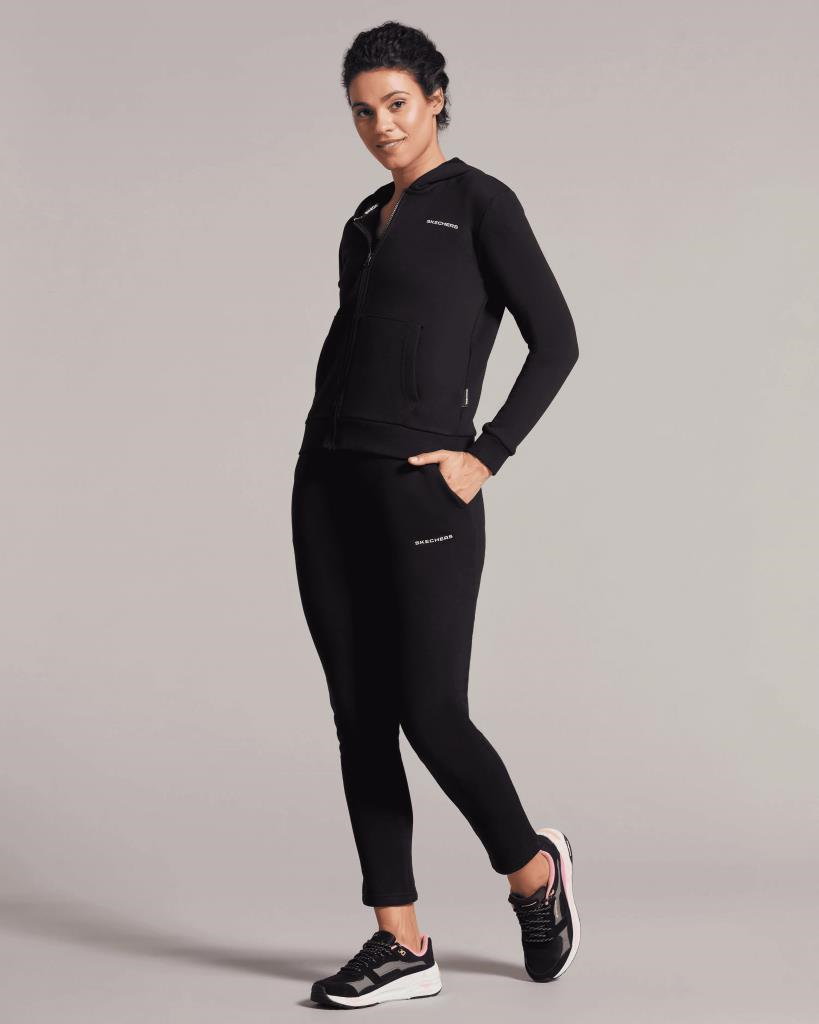 Skechers W New Basics Slim Sweatpant Kadın Siyah Eşofman Altı S212185 001