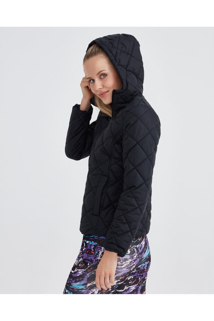 W Capitone Hooded Jacket Kadın Siyah Mont S212001-001