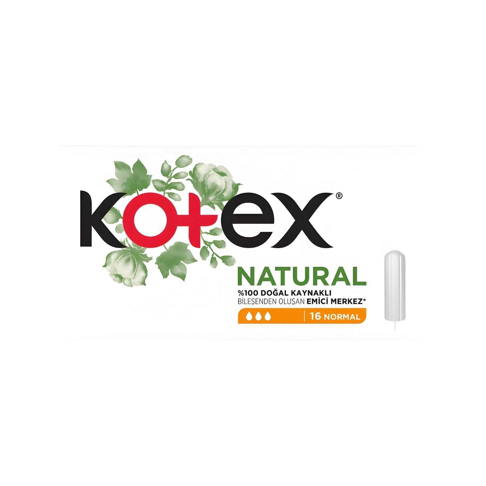 Kotex,Kotex Natural Tampon Normal 16'Lı
