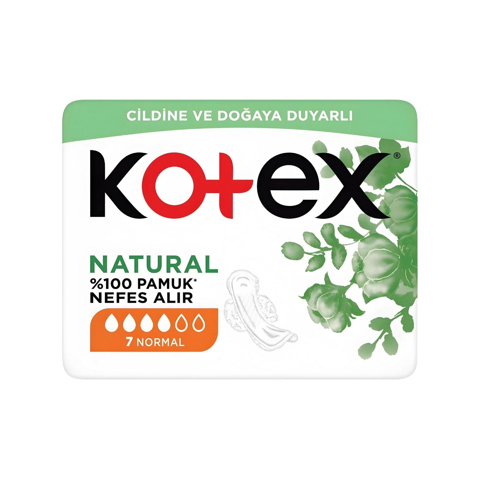 Kotex,Kotex Natural Ultra Single Normal Ped 168 Adet 24 Paket