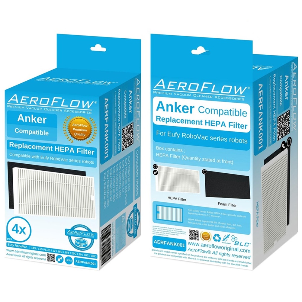 AeroFlow Anker Eufy RoboVac 30 Hepa Filtre - 4 Adet (Garantili)