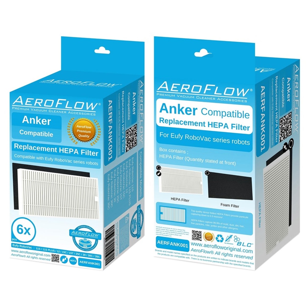 AeroFlow Anker Eufy RoboVac 30 Hepa Filtre - 6 Adet (Garantili)