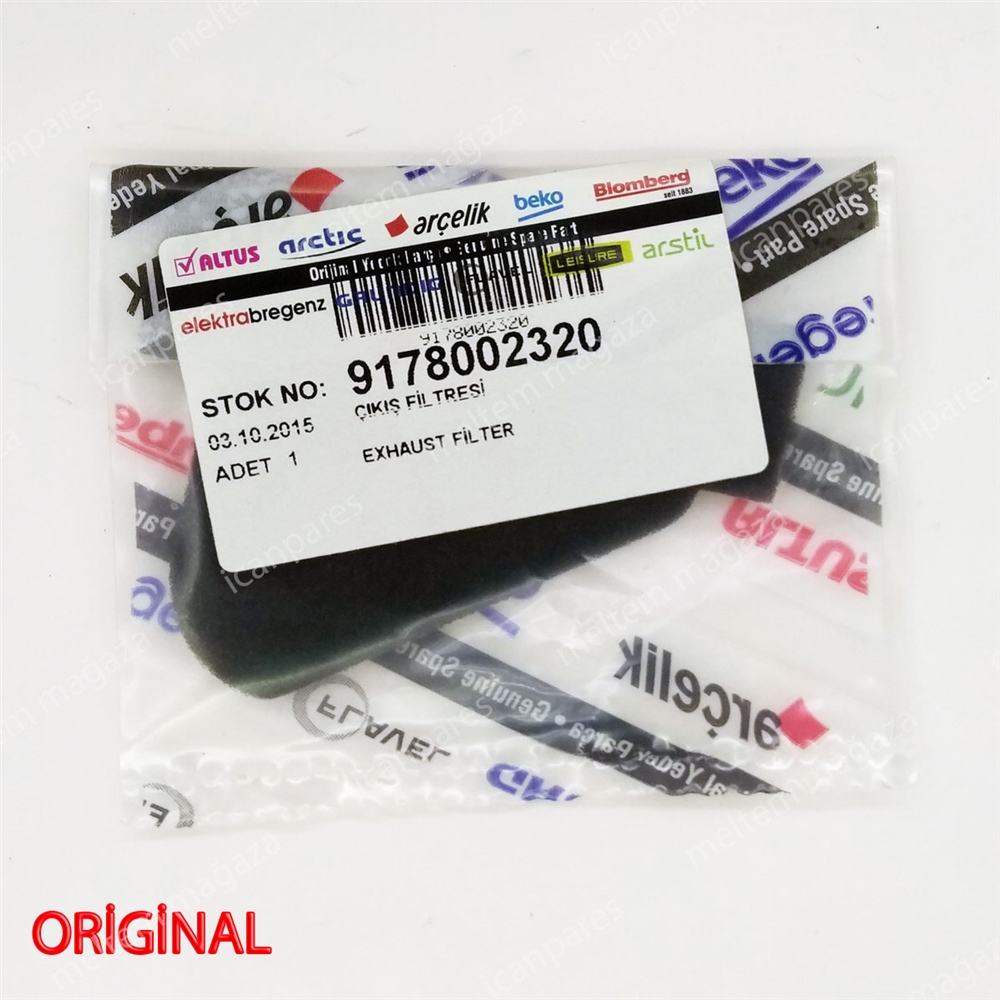 Arçelik 9178002320 Şarjlı Süpürge Orijinal Çıkış Filtresi