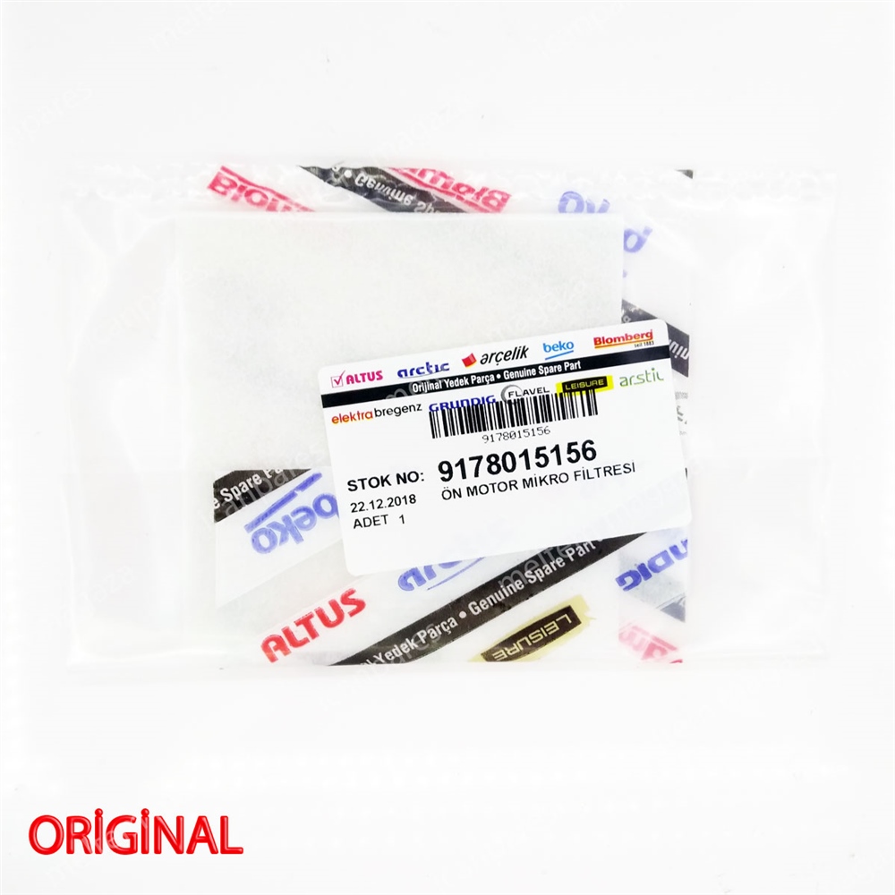Arçelik 9178015156 Süpürge Orijinal Ön Motor Mikro Filtresi