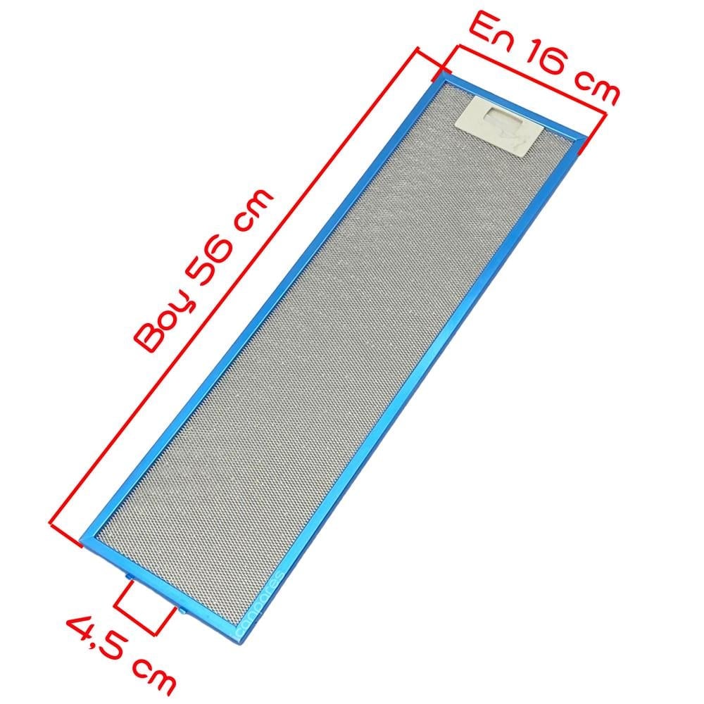 En 16 cm Boy 56 cm Aspiratör Davlumbaz Metal Yağ Filtresi
