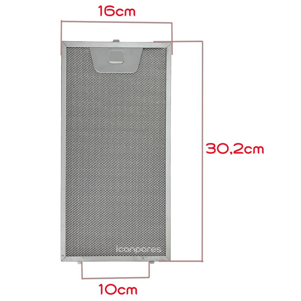 En 16,5 cm Boy 30,2 cm Tek Tırnaklı Aspiratör Davlumbaz Metal Yağ Filtresi