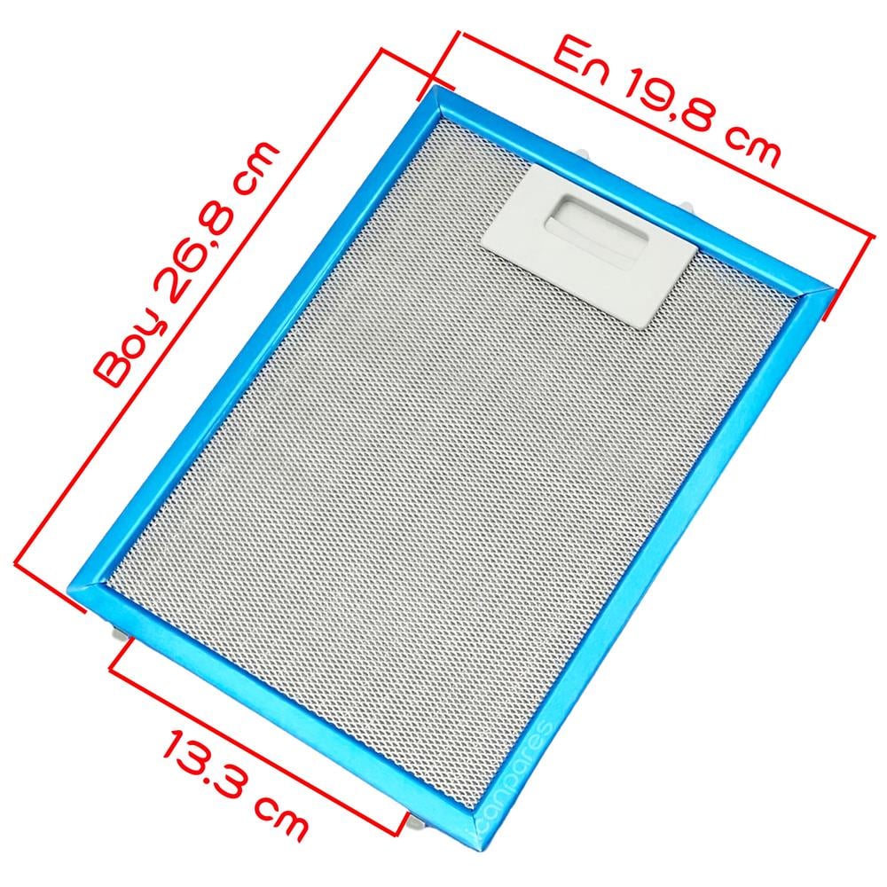 Ferre Uyumlu En 19,8 cm Boy 26,8 cm Aspiratör Davlumbaz Metal Yağ Filtresi
