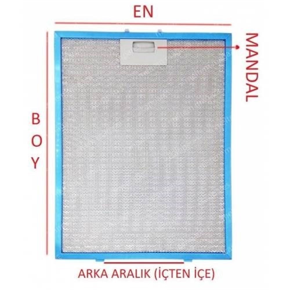 Siemens Uyumlu Davlumbaz 40X31,2 CM Arka Aralık 7,5CM Aspiratör Filtresi