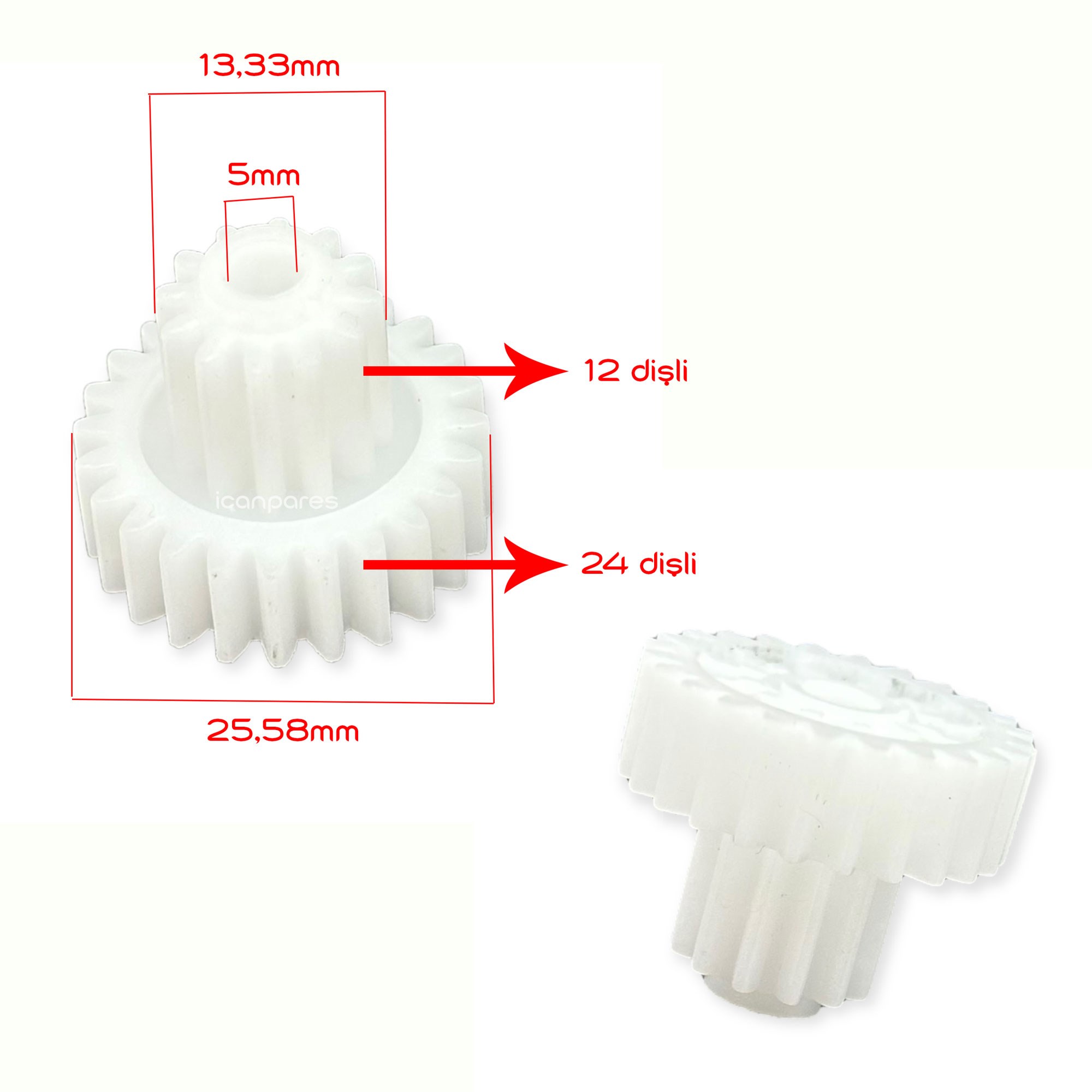 Homend Uyumlu 2802 Functionall Blender Hazne Kapağı Orta Aktarma Dişlisi (Çift Dişli)