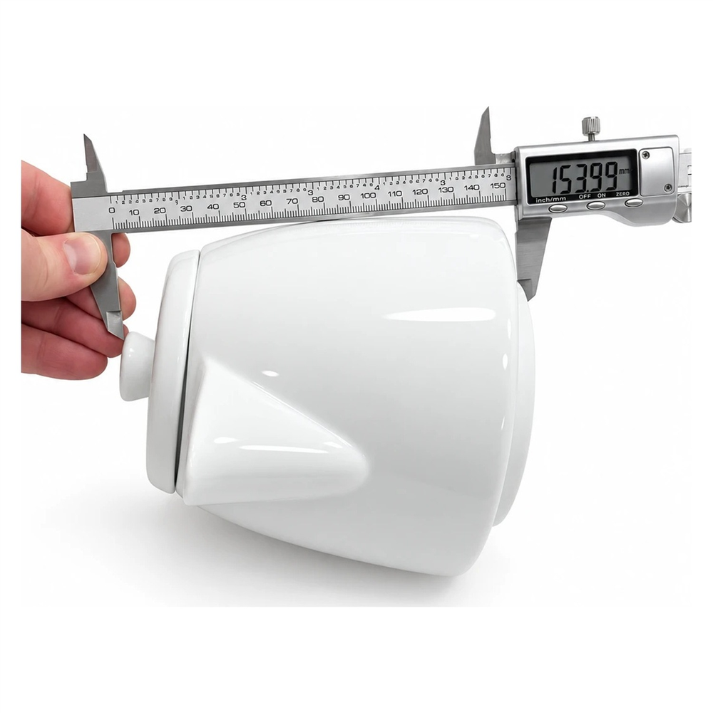 Beyaz Porselen Demlik Kapaklı - Seramik Çay Demliği 154 mm