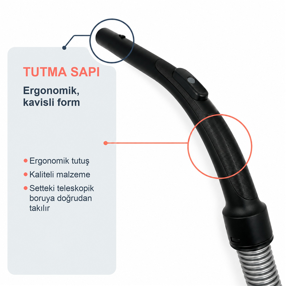 Philips Uyumlu FC 9744 PowerPro Expert Tri Active Advance Emici Başlık, Hortum ve Çelik Boru