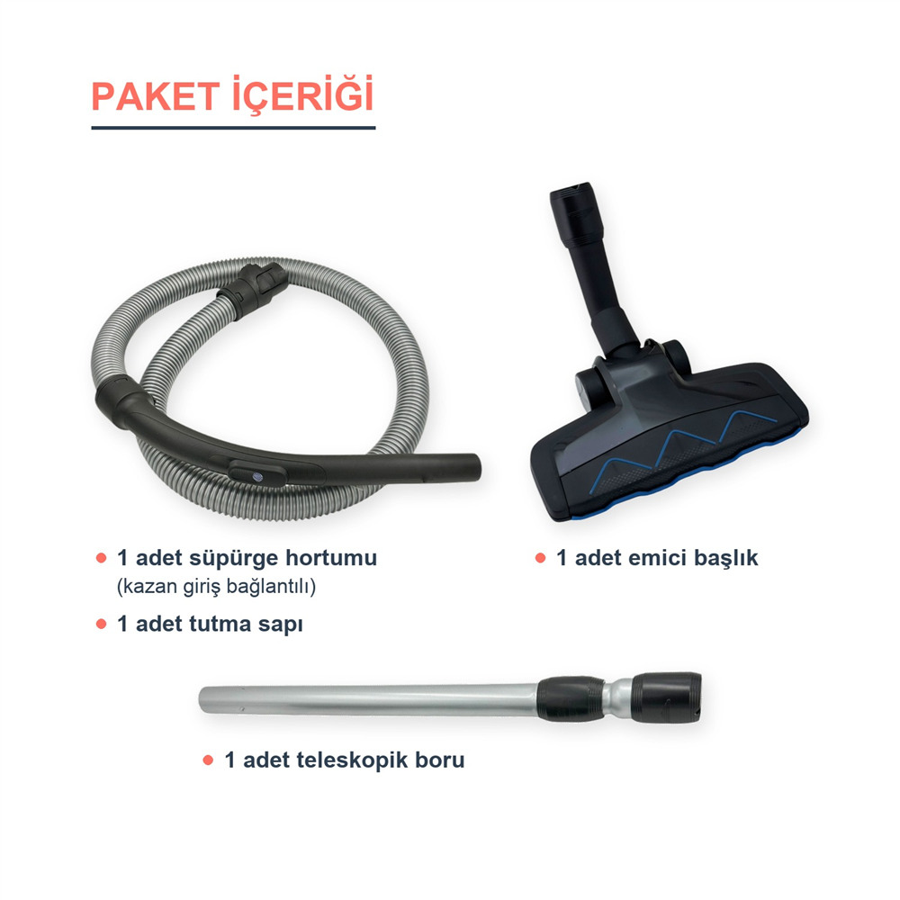 Philips Uyumlu FC 9743 PowerPro Expert Tri Active Advance Emici Başlık, Hortum ve Çelik Boru
