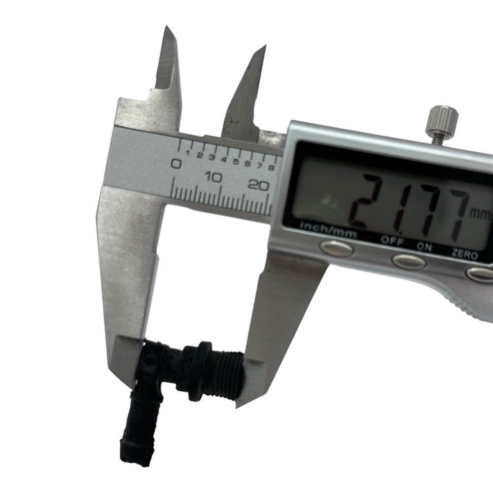 Universal Dişli 90 Derece Plastik L Dirsek Hortum Rakoru - Diş Ø9,48 mm, Hortum Ucu Ø6,75 mm