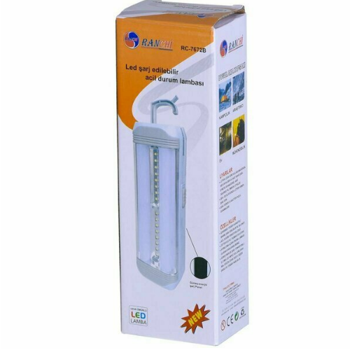 Ranchi RC-7672B Led Şarjlı Acil Durum Lambası – Güneş Enerjili Kamp Işığı