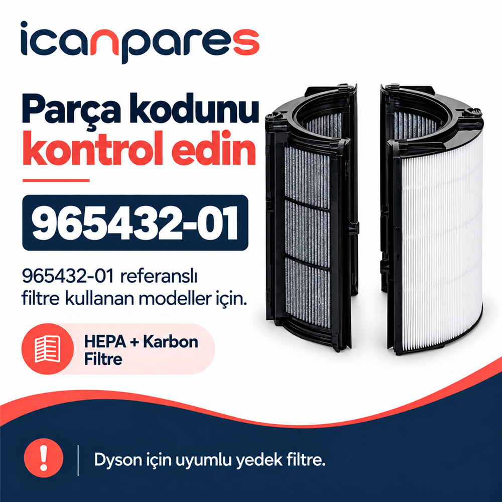 Dyson Uyumlu Pure Cool DP04 Hava Temizleyici Filtresi 965432-01 - 360° HEPA + Karbon