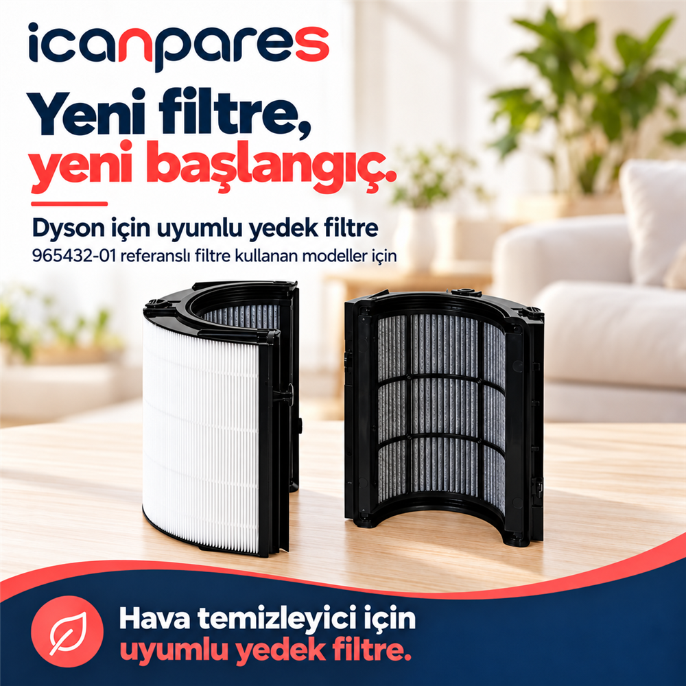 Dyson Uyumlu Purifier Cool PC1 Hava Temizleyici Filtresi 965432-01 - 360° HEPA + Karbon