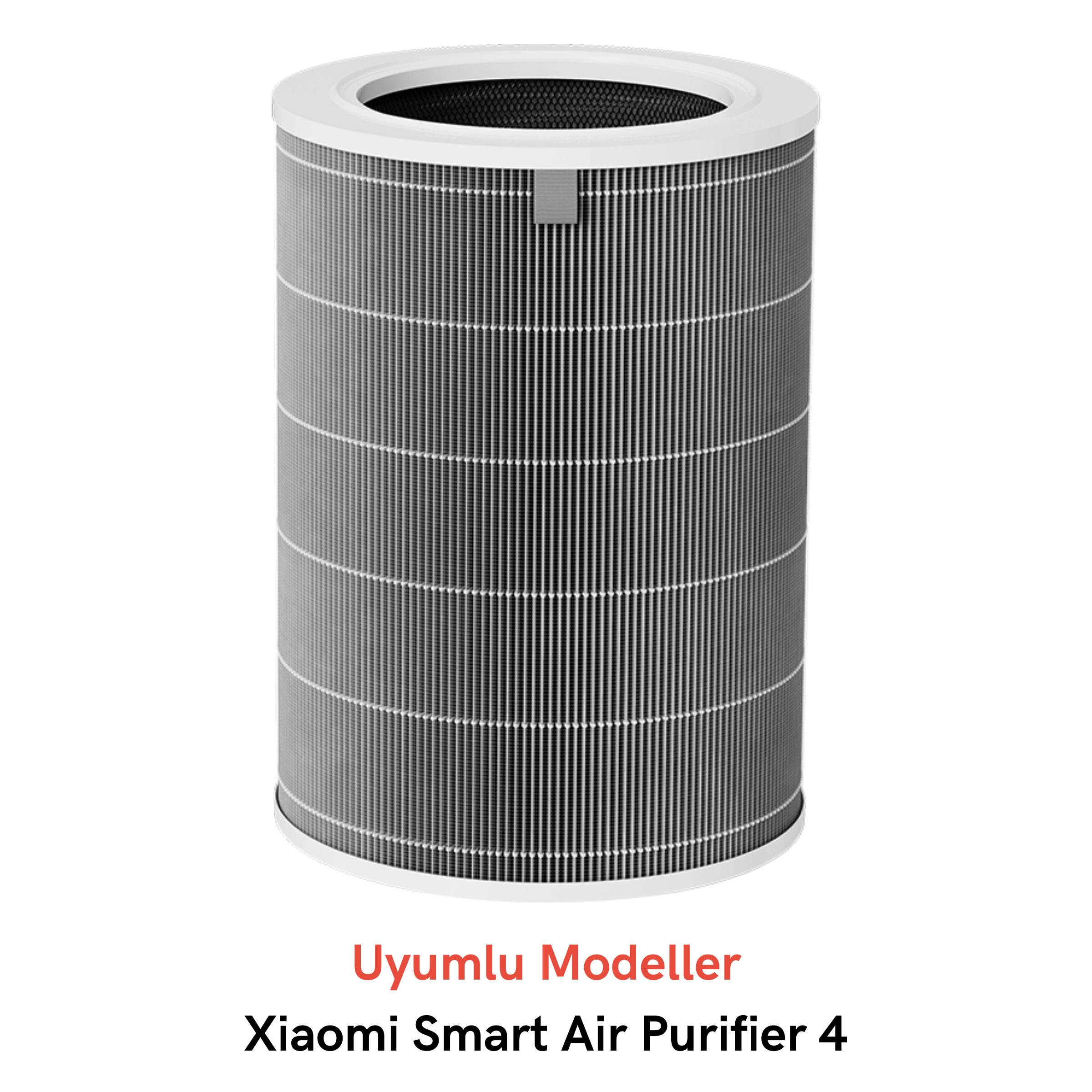 Xiaomi Mi Air Purifier 4 Hava Temizleyici ile Uyumlu Entegre Aktif Karbon Çekirdek Filtreli Anti Bakteriyel Silindirik HEPA Filtre