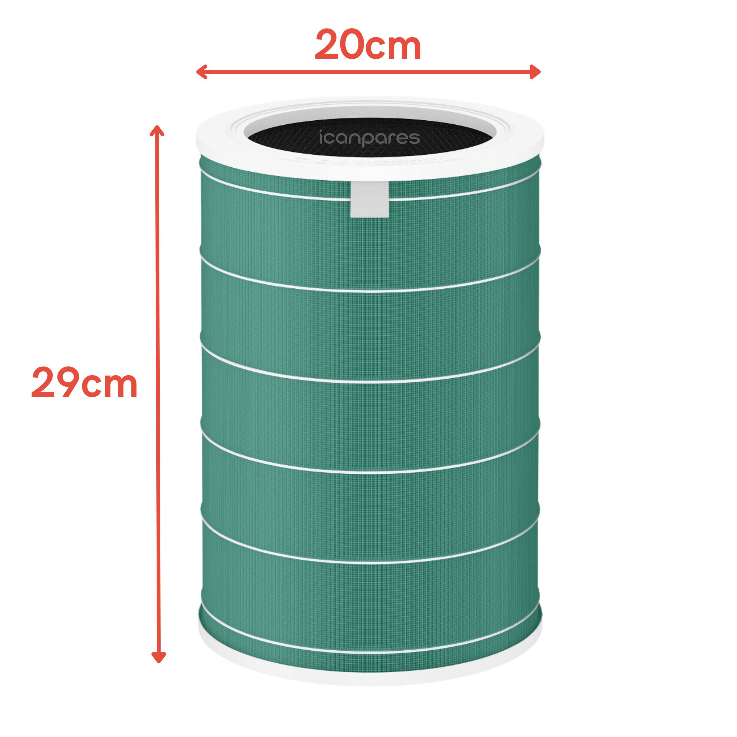 Xiaomi Mi Air Purifier Hava Temizleyici 1 / 2H-2C-2S / 3H-3C / PRO ile Uyumlu Anti Formaldehit Silindirik HEPA Filtre ve Aktif Karbon Çekirdek Filtre