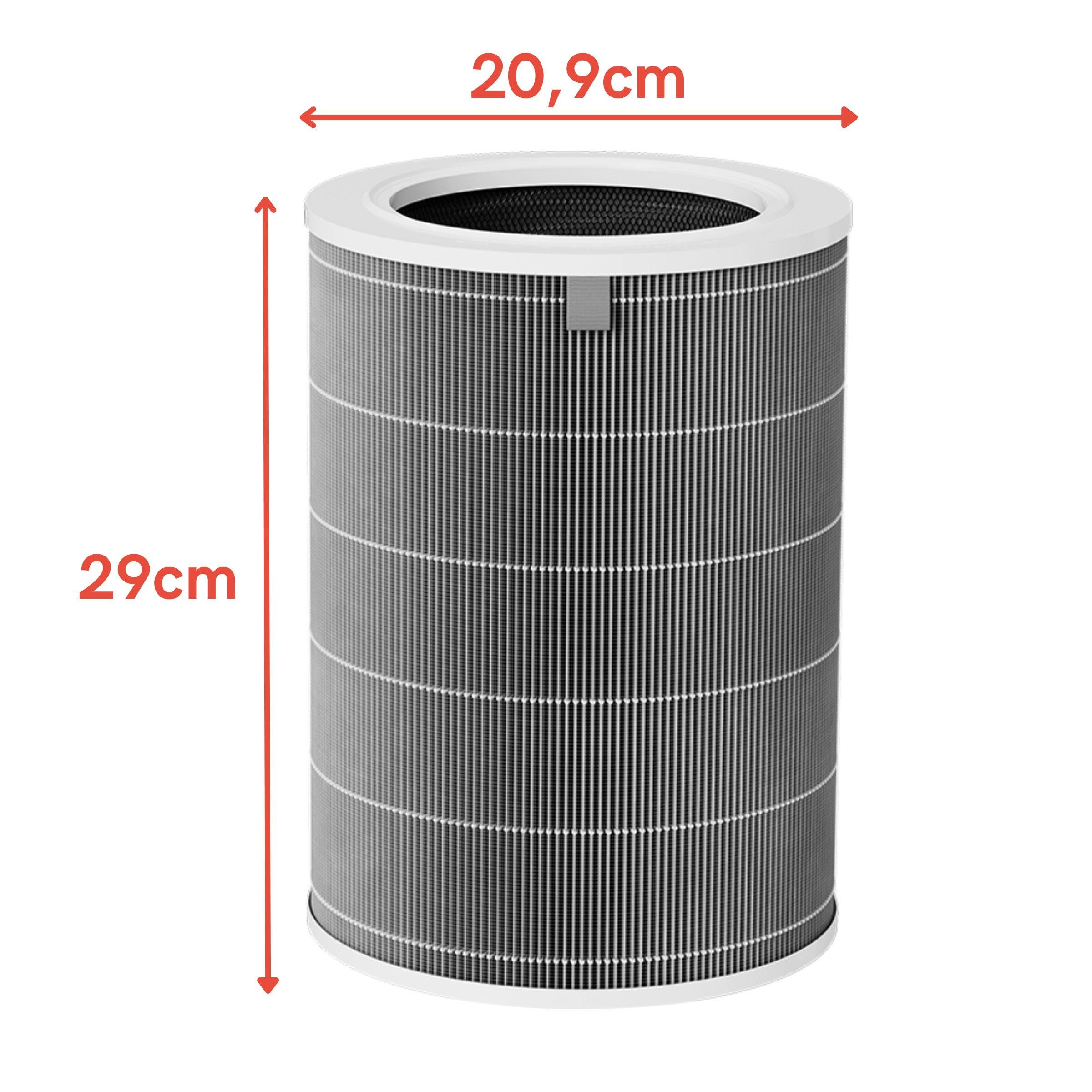 Xiaomi Mi Air Purifier 4 Hava Temizleyici ile Uyumlu Entegre Aktif Karbon Çekirdek Filtreli Anti Bakteriyel Silindirik HEPA Filtre