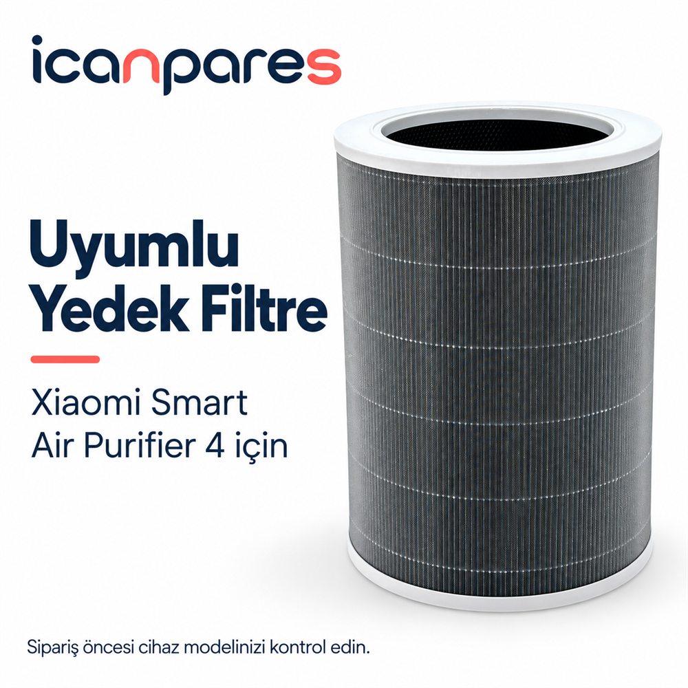 Xiaomi Smart Air Purifier 4 Hava Temizleyici ile Uyumlu Entegre Aktif Karbon Çekirdek Filtreli Anti Bakteriyel Silindirik HEPA Filtre