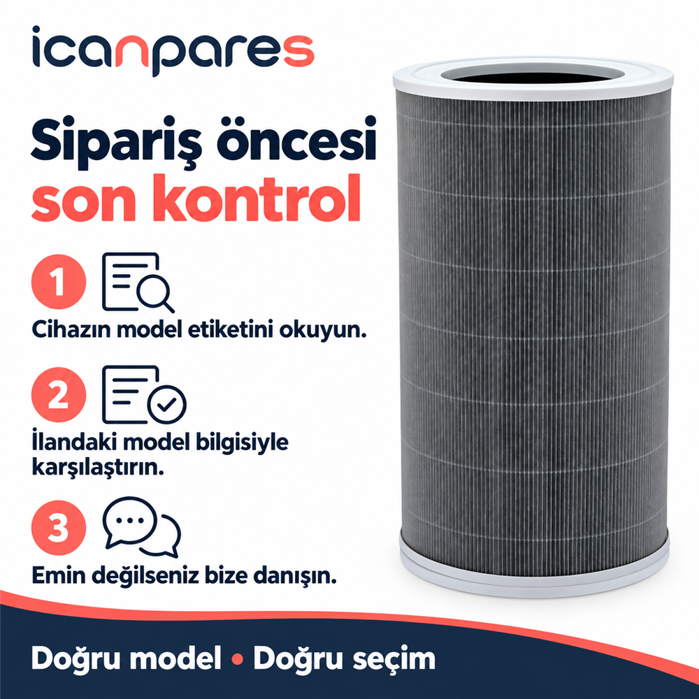 Xiaomi Smart Air Purifier 4 Pro Hava Temizleyici ile Uyumlu Entegre Aktif Karbon Çekirdek Filtreli Anti Bakteriyel Silindirik HEPA Filtre