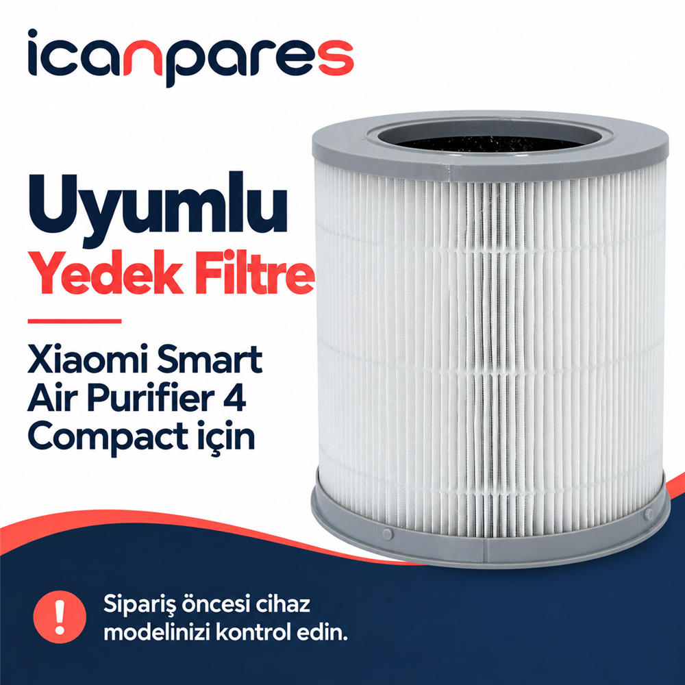 Xiaomi Smart Air Purifier 4 Compact Uyumlu Hava Temizleyici Filtresi AC-M18-SC - Aktif Karbonlu