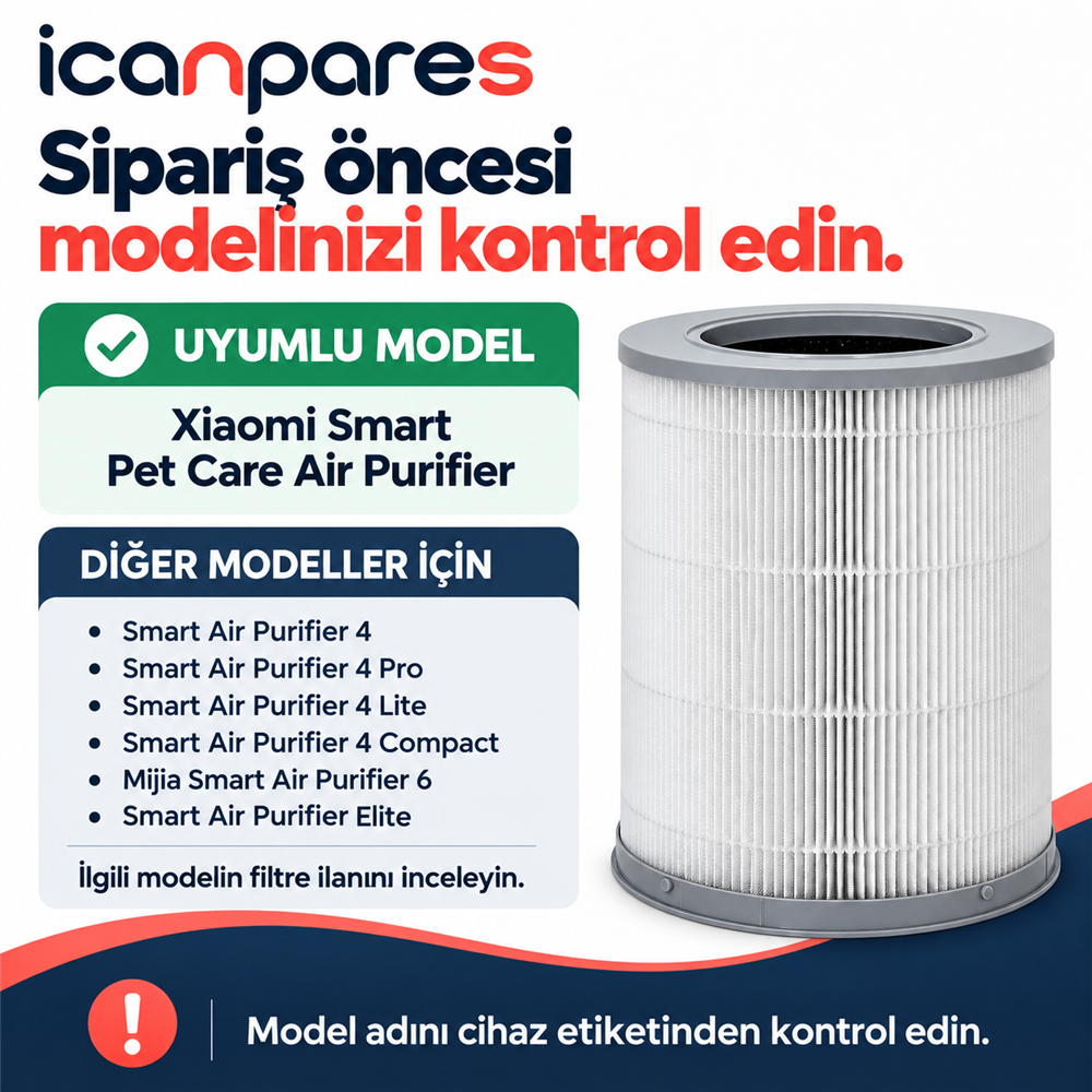 Xiaomi Smart Pet Care Air Purifier Uyumlu Hava Temizleyici Filtresi AC-M30-SC - Aktif Karbonlu